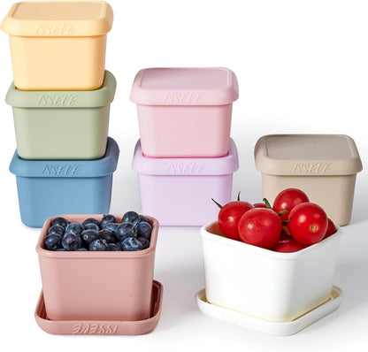 8Pack 6oz Silicone Snack Containers for Kids with Lids, Reusable
