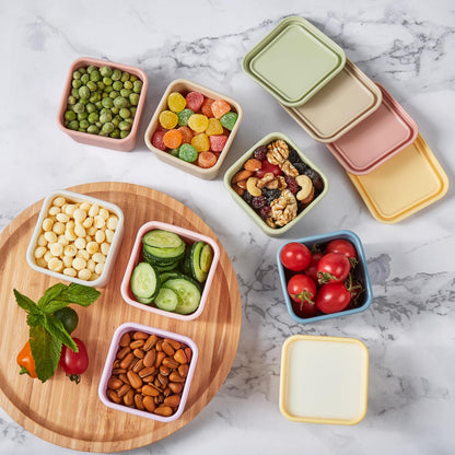 8Pack 6oz Silicone Snack Containers for Kids with Lids, Reusable