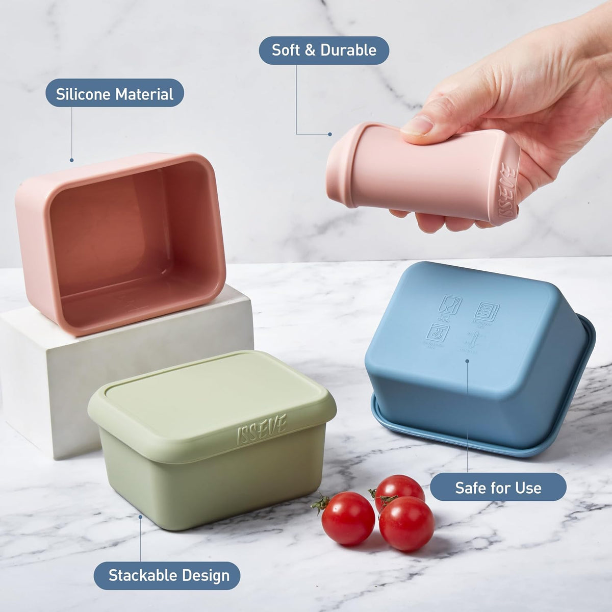 8Pack 6oz Silicone Snack Containers for Kids with Lids, Reusable