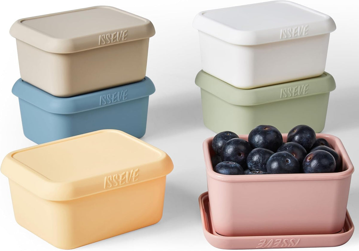 8Pack 6oz Silicone Snack Containers for Kids with Lids, Reusable