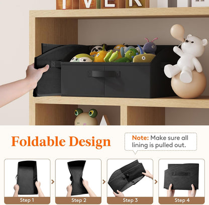 Trapezoid Closet Storage Bin for Shelf, 6 Packs 23L, Beige