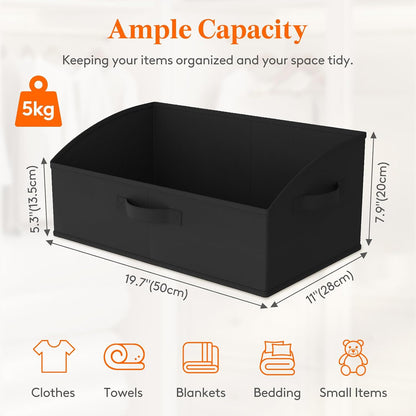 Trapezoid Closet Storage Bin for Shelf, 6 Packs 23L, Beige