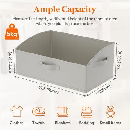 Trapezoid Closet Storage Bin for Shelf, 6 Packs 23L, Beige
