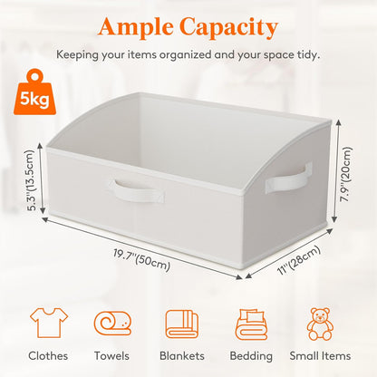 Trapezoid Closet Storage Bin for Shelf, 6 Packs 23L, Beige