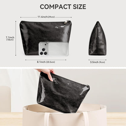 WLLWOO 2pcs Makeup Bag Checkered Corduroy Cosmetic Pouch for Women Purse