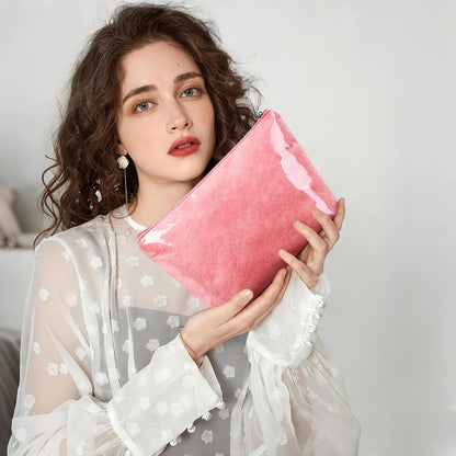 WLLWOO 2pcs Makeup Bag Checkered Corduroy Cosmetic Pouch for Women Purse