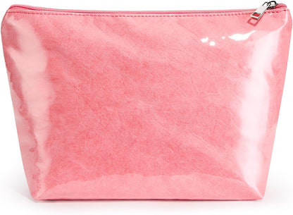 WLLWOO 2pcs Makeup Bag Checkered Corduroy Cosmetic Pouch for Women Purse