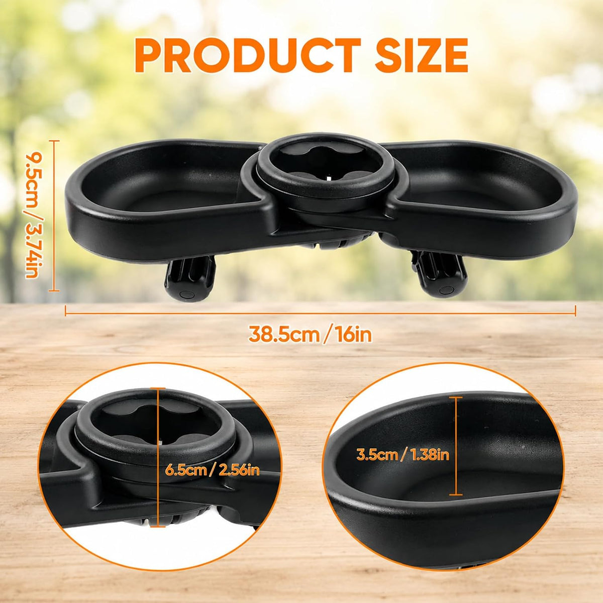 Snack Tray Compatible with Baby Jogger City Mini GT2 – 3-in-1 Stroller Snack Tray Attachment with Deep Cup Holders, Easy Installation, Fits Inward-Curved Handlebars - Ideal Gift for Parents