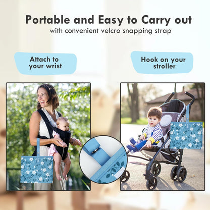 Portable Diaper Changing Pad, Waterproof Baby Changing Mat with Wrist Strap