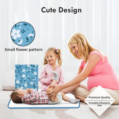 Portable Diaper Changing Pad, Waterproof Baby Changing Mat with Wrist Strap