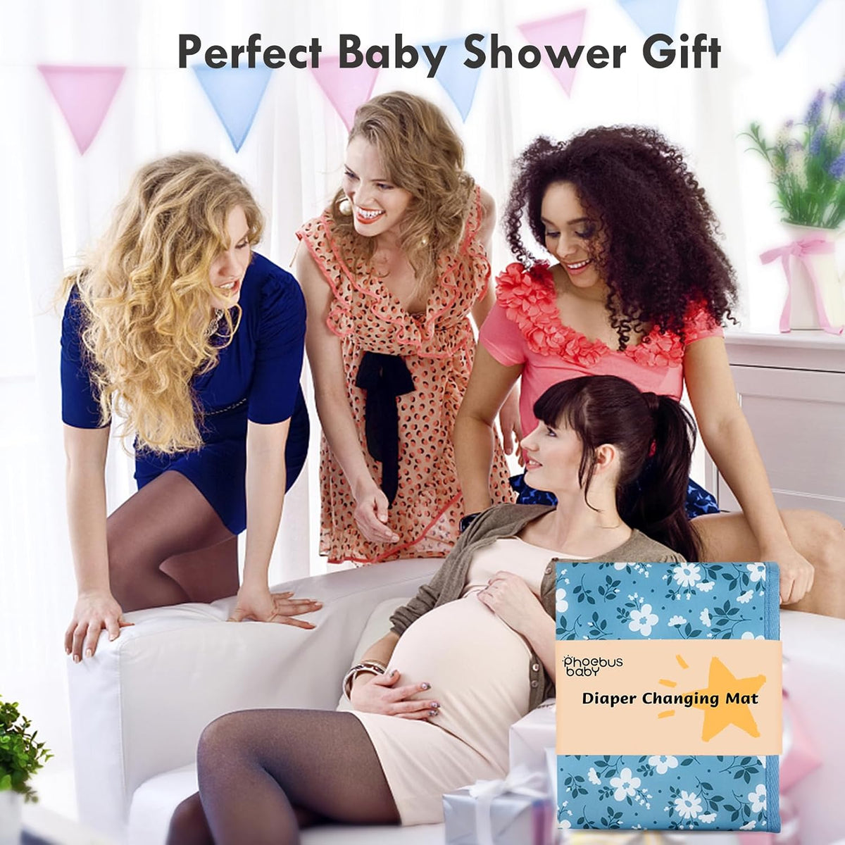 Portable Diaper Changing Pad, Waterproof Baby Changing Mat with Wrist Strap