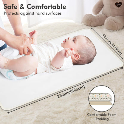 Portable Diaper Changing Pad, Waterproof Baby Changing Mat with Wrist Strap