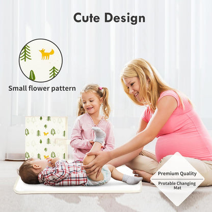 Portable Diaper Changing Pad, Waterproof Baby Changing Mat with Wrist Strap