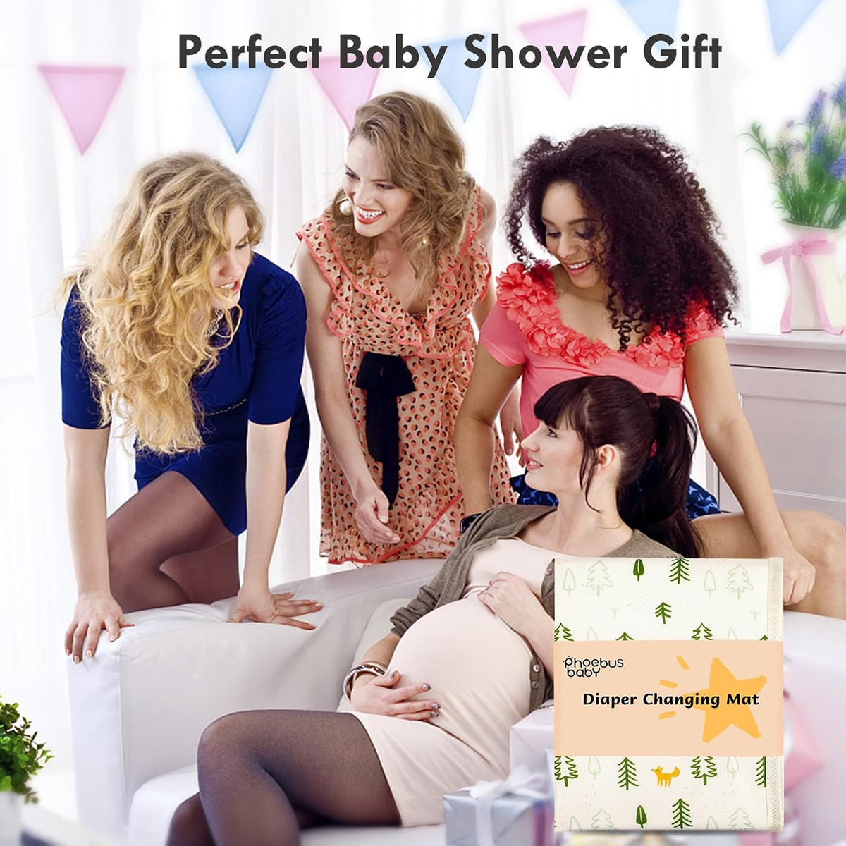 Portable Diaper Changing Pad, Waterproof Baby Changing Mat with Wrist Strap