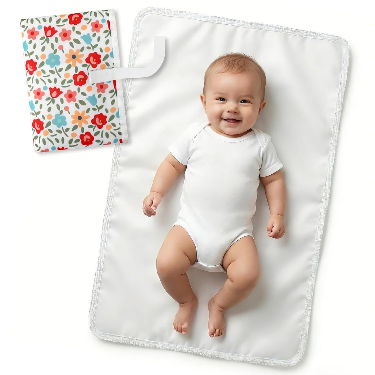 Portable Diaper Changing Pad, Waterproof Baby Changing Mat with Wrist Strap