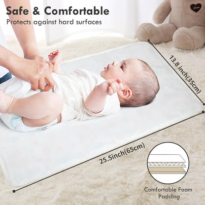 Portable Diaper Changing Pad, Waterproof Baby Changing Mat with Wrist Strap