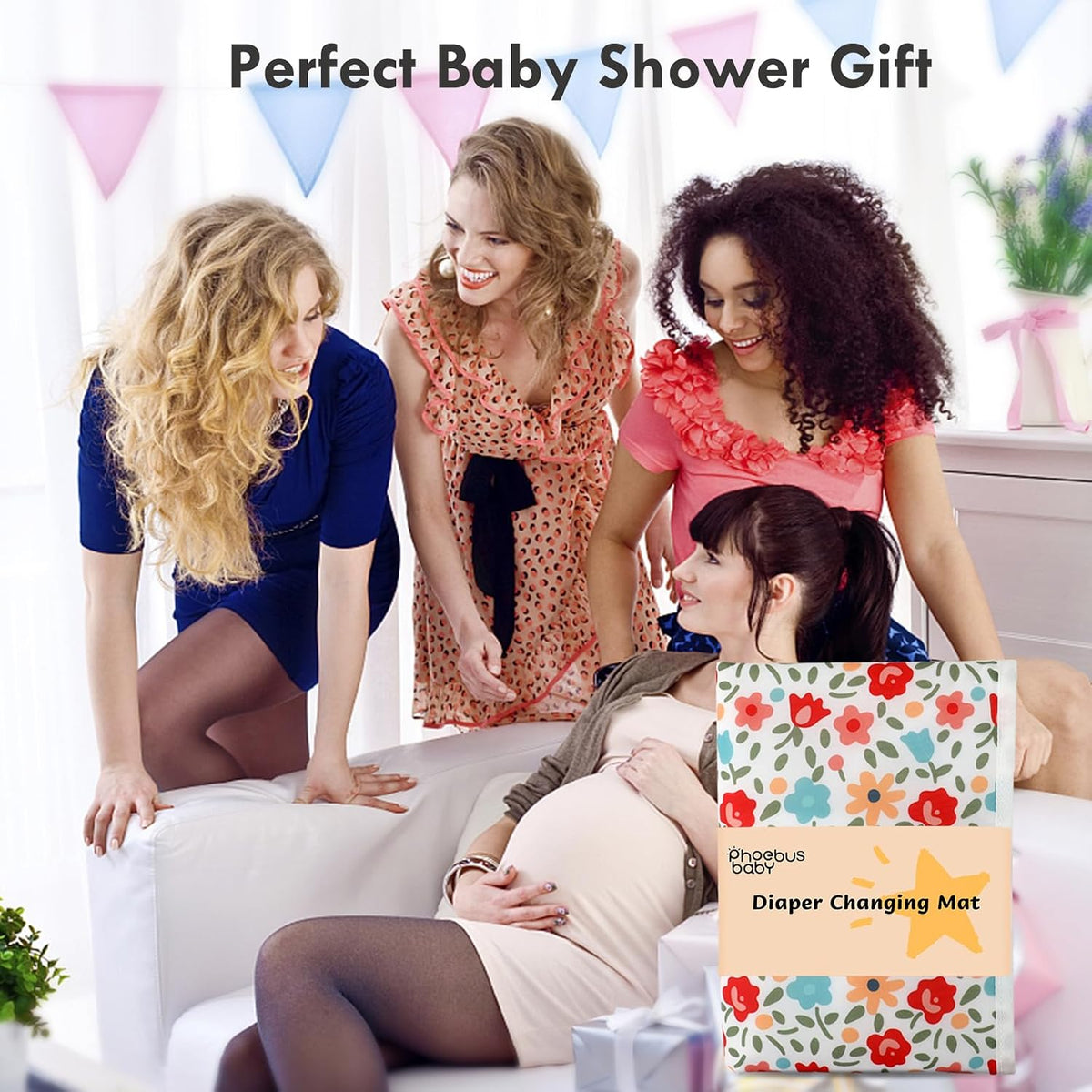 Portable Diaper Changing Pad, Waterproof Baby Changing Mat with Wrist Strap