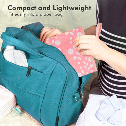 Portable Diaper Changing Pad, Waterproof Baby Changing Mat with Wrist Strap