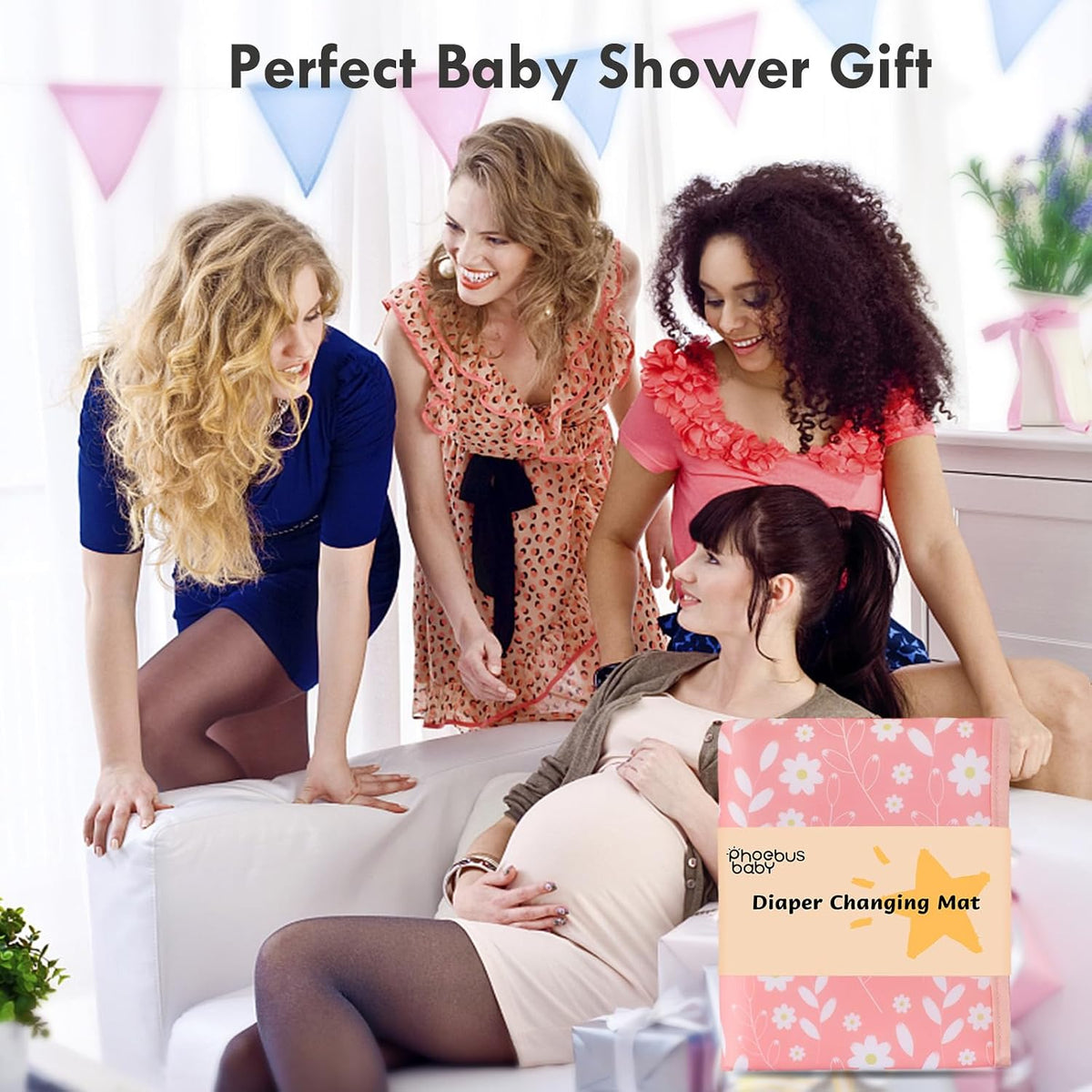 Portable Diaper Changing Pad, Waterproof Baby Changing Mat with Wrist Strap