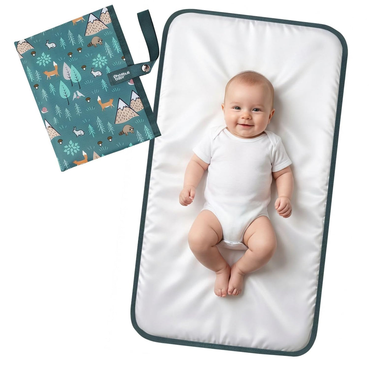 Portable Diaper Changing Pad, Waterproof Baby Changing Mat with Wrist Strap