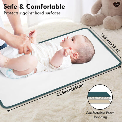 Portable Diaper Changing Pad, Waterproof Baby Changing Mat with Wrist Strap