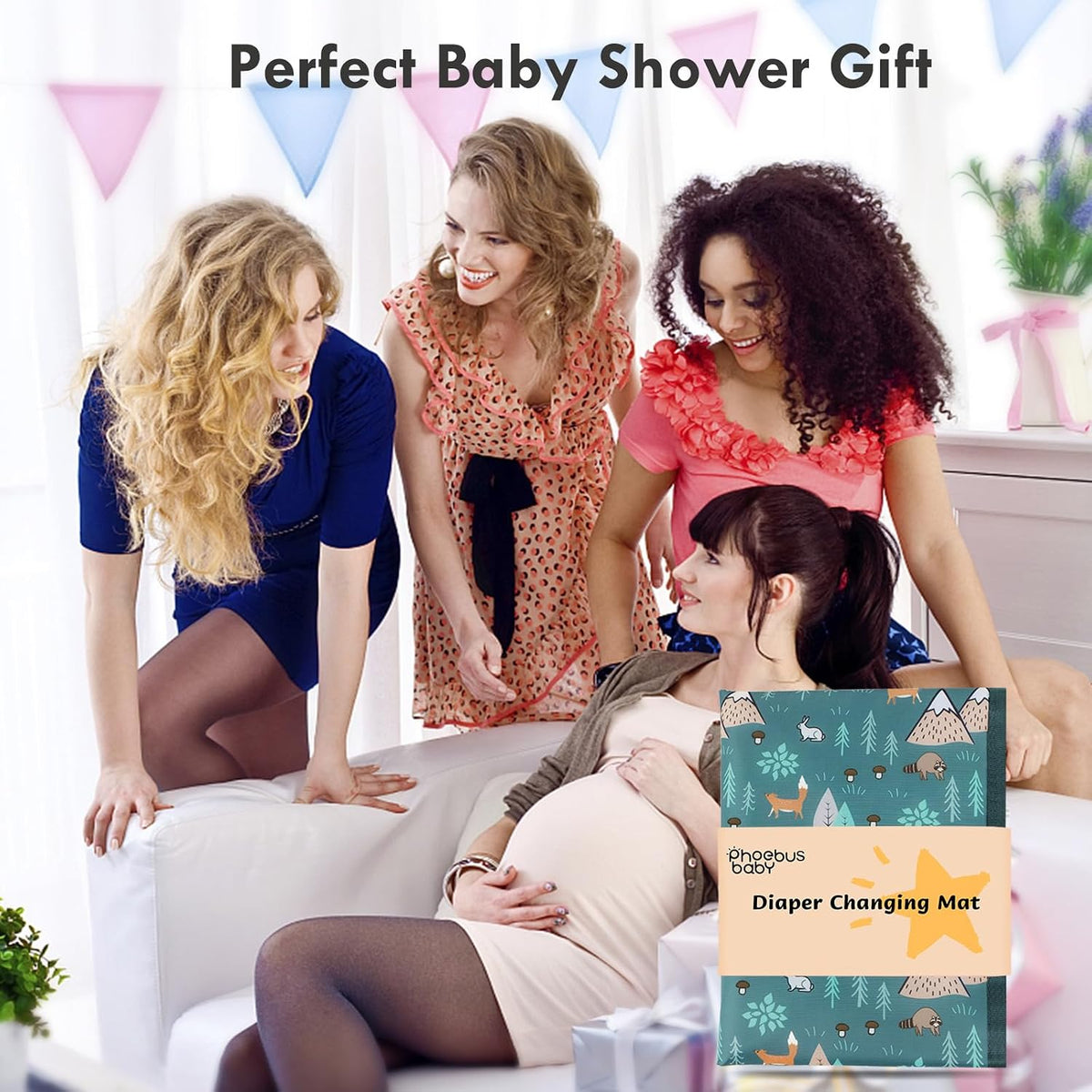 Portable Diaper Changing Pad, Waterproof Baby Changing Mat with Wrist Strap