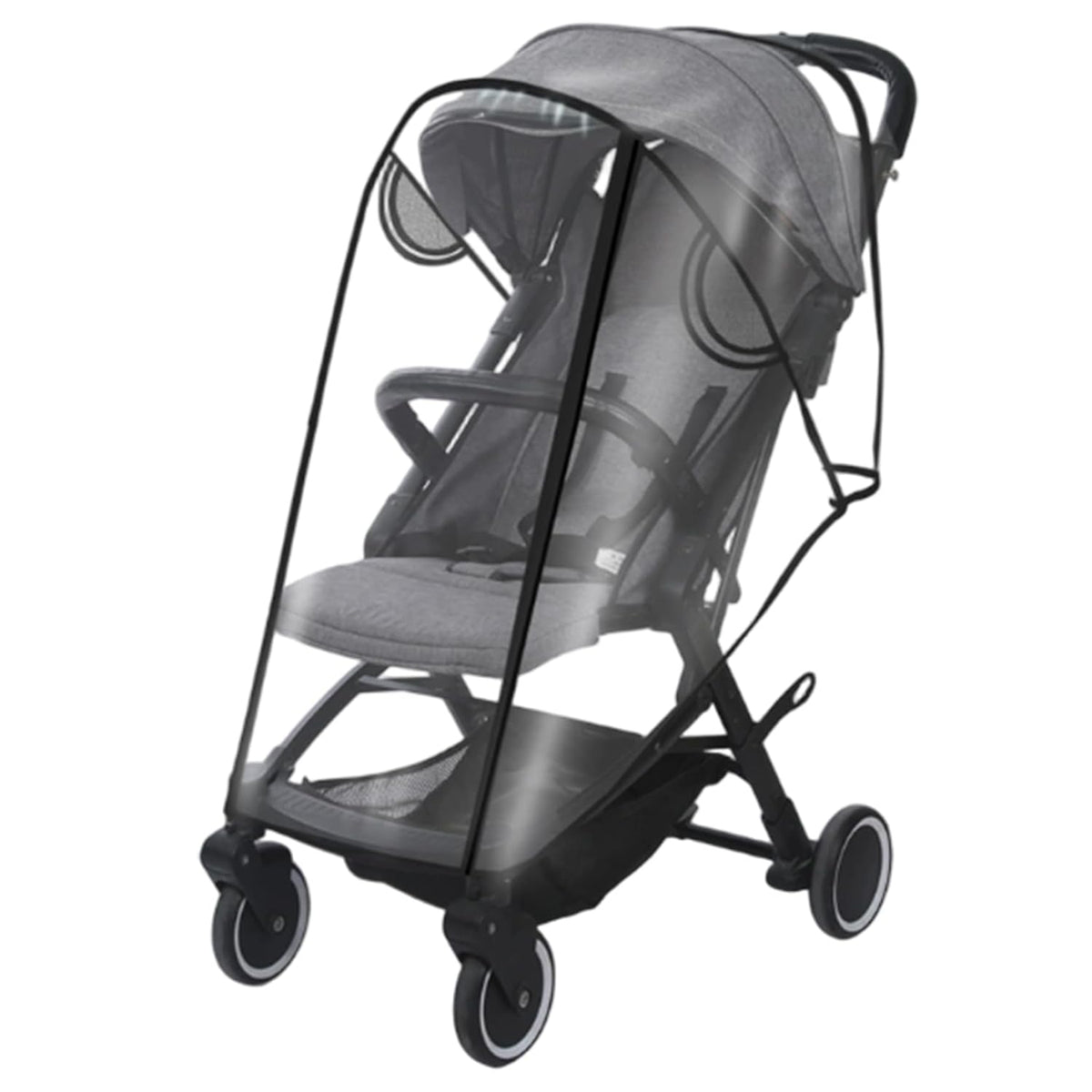 Rain Cover for Stroller, Waterproof Stroller Rain Cover for 4-8kg Baby Strollers, Double Zipper Ventilated Design Easy Access