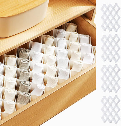 ROUFA Sock Drawer Organizer for Dresser, Honeycomb Underwear Dividers for Women, Panty Separator for Bras, Socks, Belt and Leggings (.Pink)