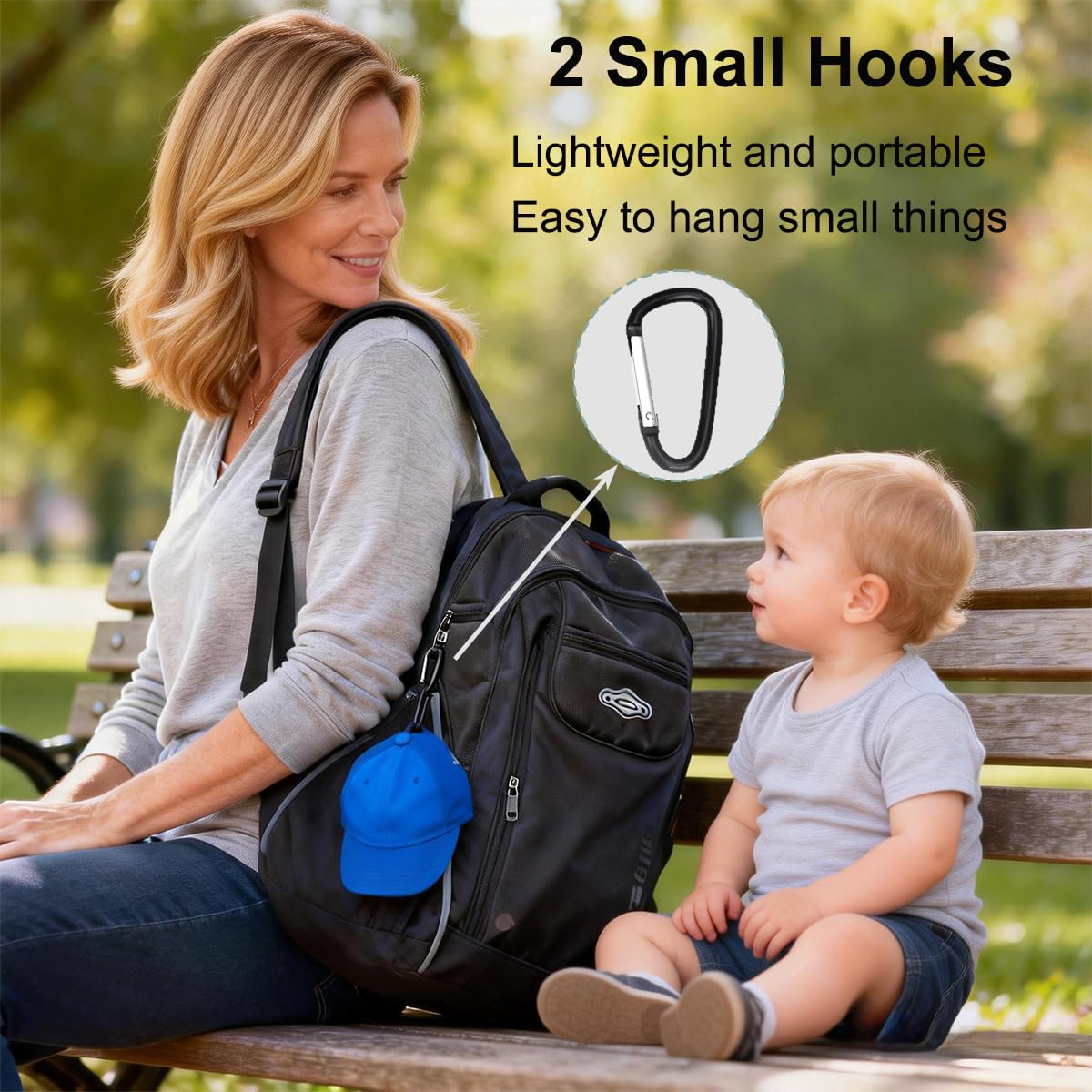 Stroller Hooks for Hanging Bags and Shopping Hanging Purses, Large Stroller Accessories Multifunctional Stroller Hook Organizer for Travel Car Seats