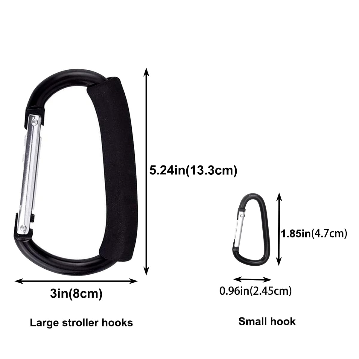Stroller Hooks for Hanging Bags and Shopping Hanging Purses, Large Stroller Accessories Multifunctional Stroller Hook Organizer for Travel Car Seats