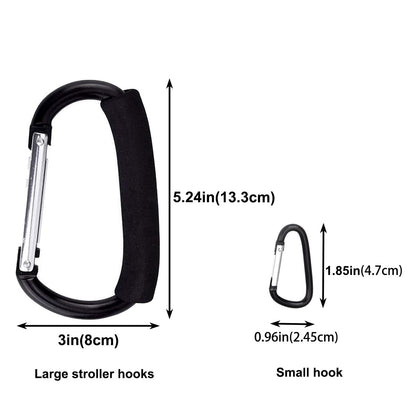 Stroller Hooks for Hanging Bags and Shopping Hanging Purses, Large Stroller Accessories Multifunctional Stroller Hook Organizer for Travel Car Seats