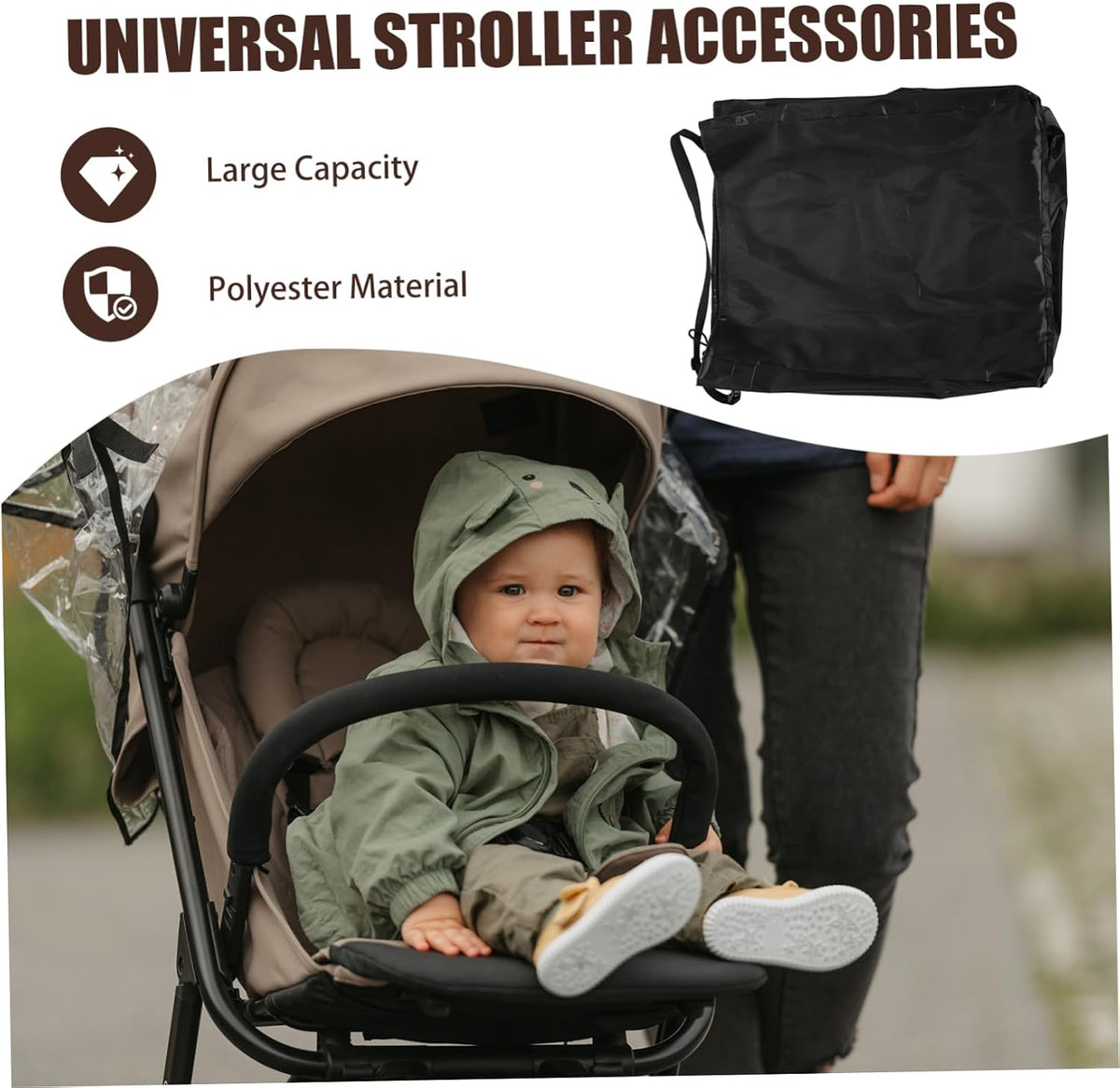 Stroller Large Folding Stroller Transport Bag Design for Airplane Gate Check Storage Easy to Clean for Travel and from Elements