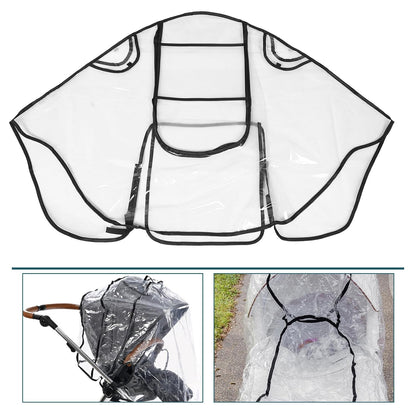 Universal Stroller Rain Cover Windproof Eva Material Zipper and Window Stroller Protective Shield for Outdoor Use and Ventilation