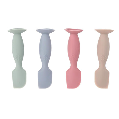 4pcs Baby Diaper Cream Spatula, Soft Silicone Non Irritating Safe for Sensitive Skin Silicone Baby Butt Paste Applicator, Mini Butt Paste Spatula with Strong Suction Cup Storage