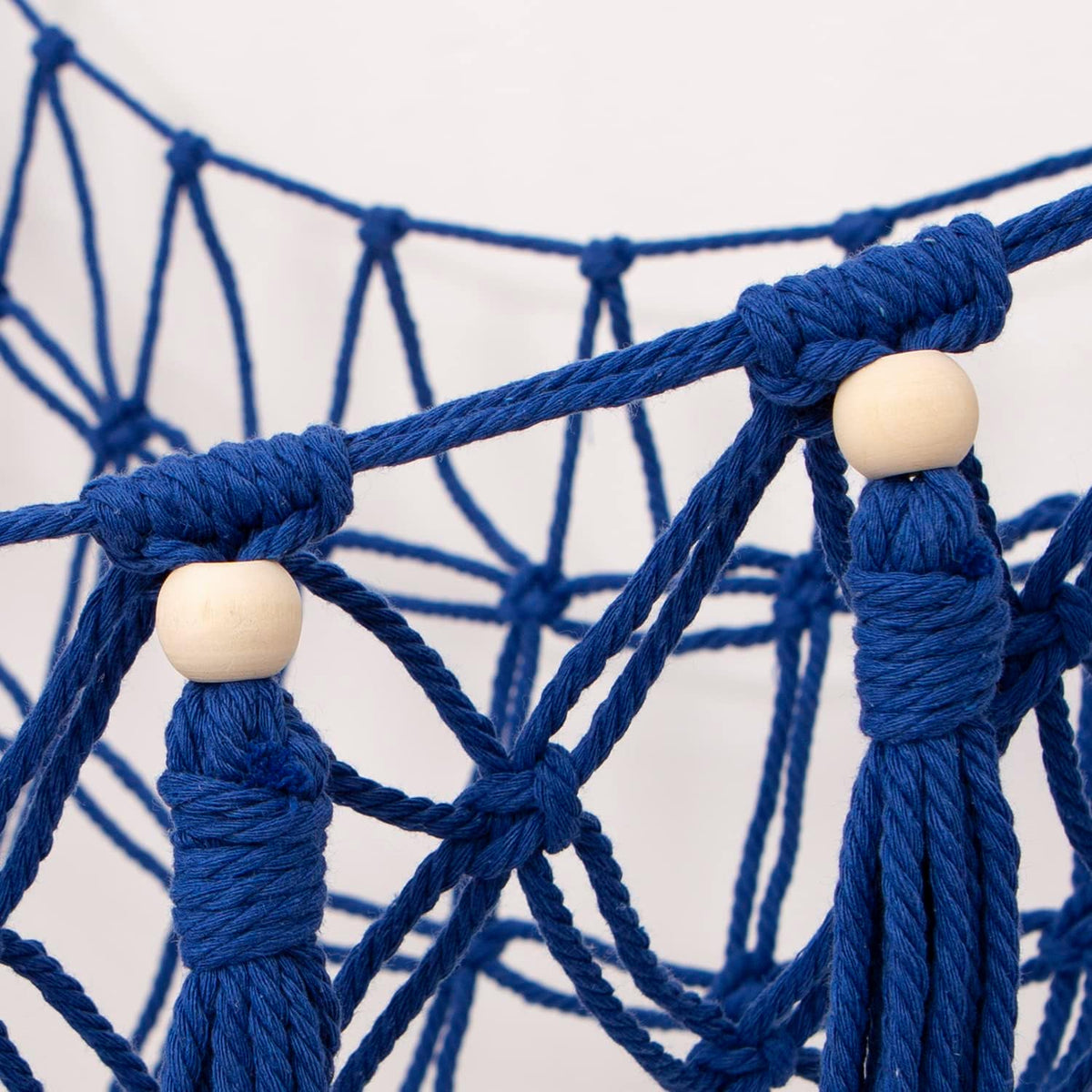 MAKEONEWO Stuffed Animal Toy Hammock Hanging-Handmade Large Blue Macrame Organizer Display Corner Plush Toys Net Holder for Boho Nursery Playroom Boy Bedroom Kids Room Storage Dark, 1 Pack