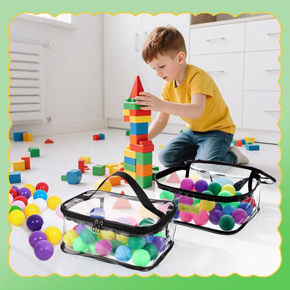 4 Pack Clear Toy Storage Bags, PVC Waterproof Toy Organizer, Colorful