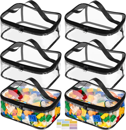 4 Pack Clear Toy Storage Bags, PVC Waterproof Toy Organizer, Colorful