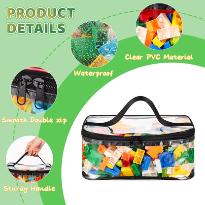 4 Pack Clear Toy Storage Bags, PVC Waterproof Toy Organizer, Colorful