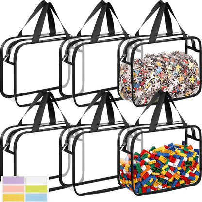 4 Pack Clear Toy Storage Bags, PVC Waterproof Toy Organizer, Colorful