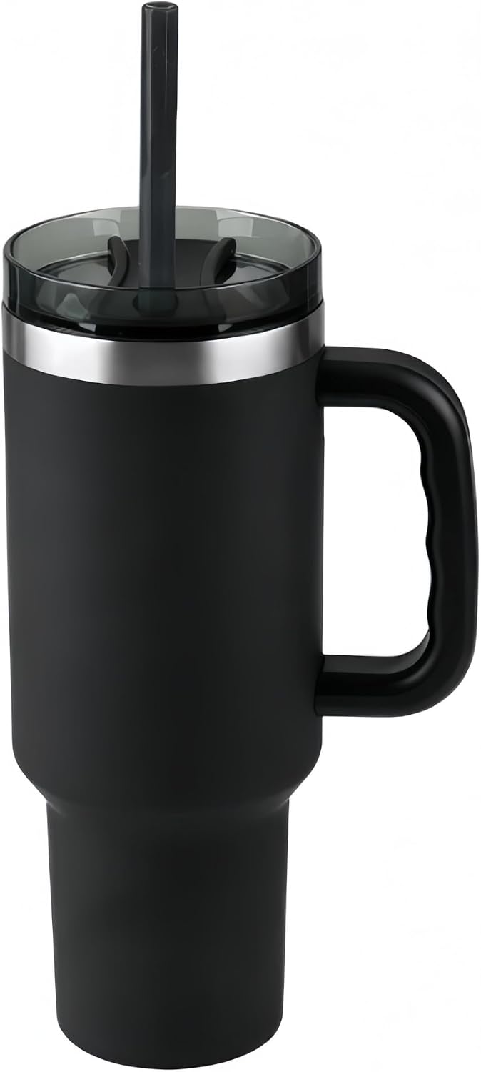 16oz Vacuum Insulated Tumbler, Leakproof Travel Mug for Hot & Cold Drinks | Double-wall insulation locks temp. Leakproof lid, slim cup holder. For coffee, tea, water.