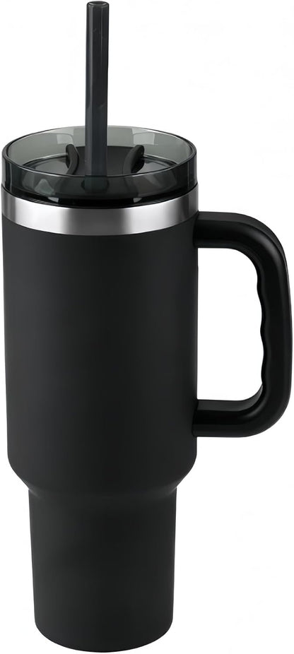 16oz Vacuum Insulated Tumbler, Leakproof Travel Mug for Hot & Cold Drinks | Double-wall insulation locks temp. Leakproof lid, slim cup holder. For coffee, tea, water.