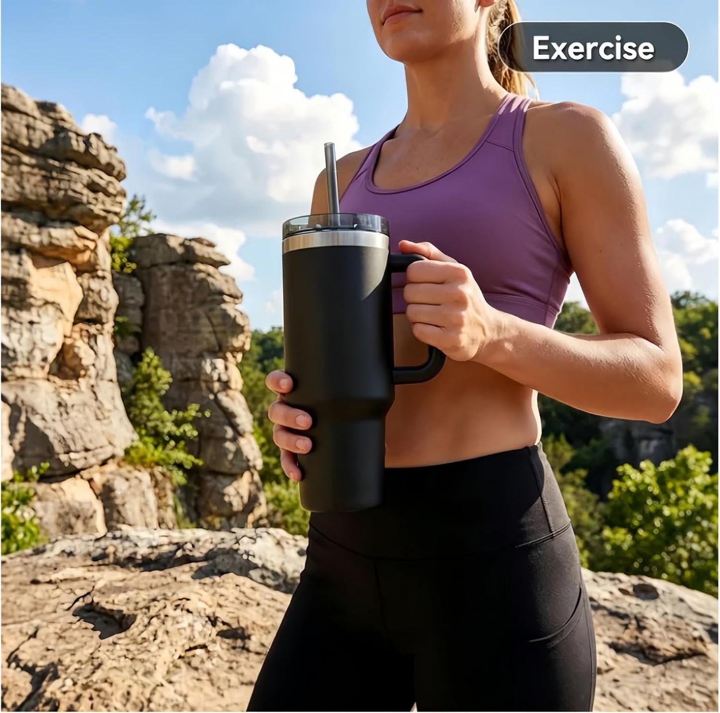 16oz Vacuum Insulated Tumbler, Leakproof Travel Mug for Hot & Cold Drinks | Double-wall insulation locks temp. Leakproof lid, slim cup holder. For coffee, tea, water.