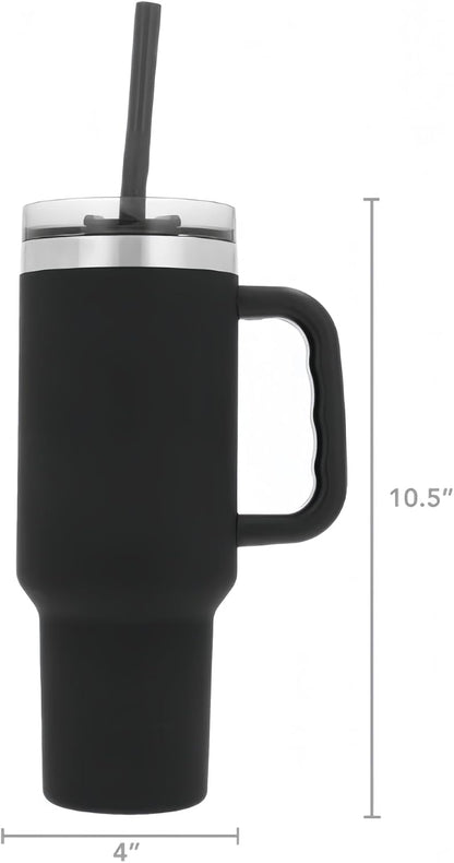 16oz Vacuum Insulated Tumbler, Leakproof Travel Mug for Hot & Cold Drinks | Double-wall insulation locks temp. Leakproof lid, slim cup holder. For coffee, tea, water.