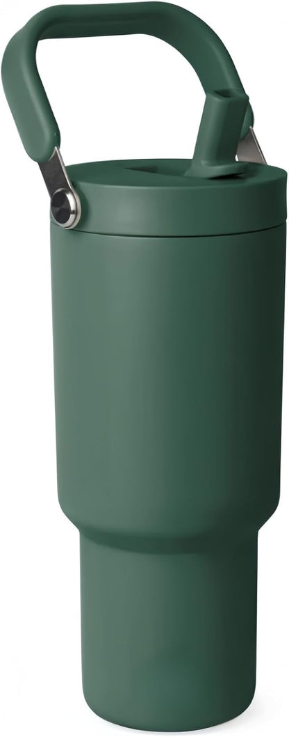 16oz Vacuum Insulated Tumbler, Leakproof Travel Mug for Hot & Cold Drinks | Double-wall insulation locks temp. Leakproof lid, slim cup holder. For coffee, tea, water.