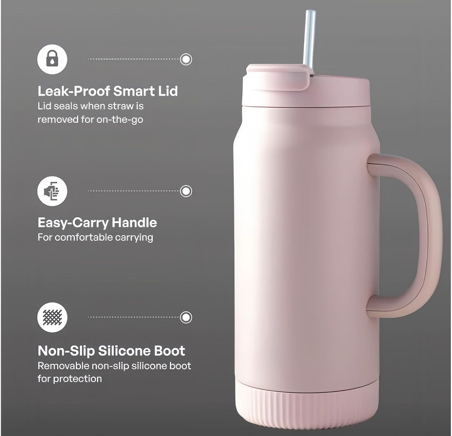 16oz Vacuum Insulated Tumbler, Leakproof Travel Mug for Hot & Cold Drinks | Double-wall insulation locks temp. Leakproof lid, slim cup holder. For coffee, tea, water.