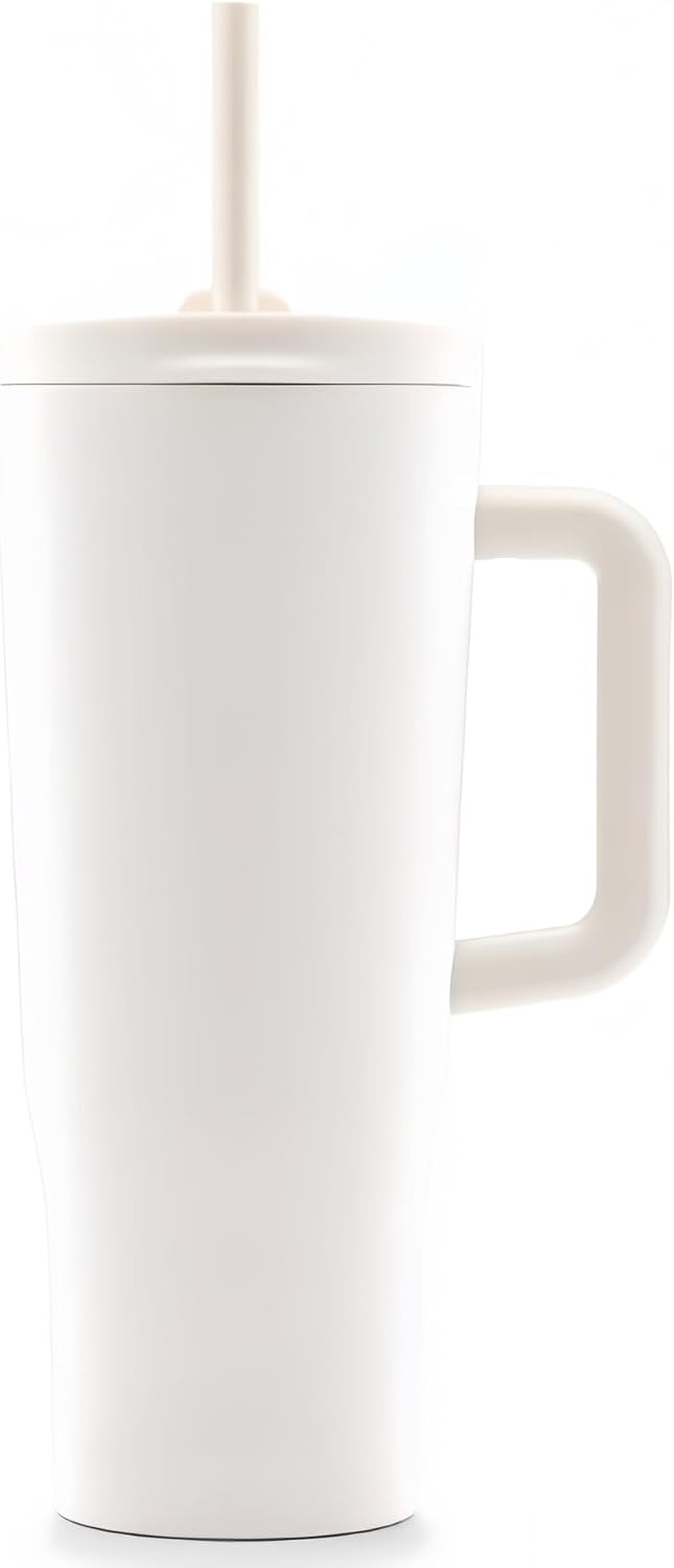16oz Vacuum Insulated Tumbler, Leakproof Travel Mug for Hot & Cold Drinks | Double-wall insulation locks temp. Leakproof lid, slim cup holder. For coffee, tea, water.