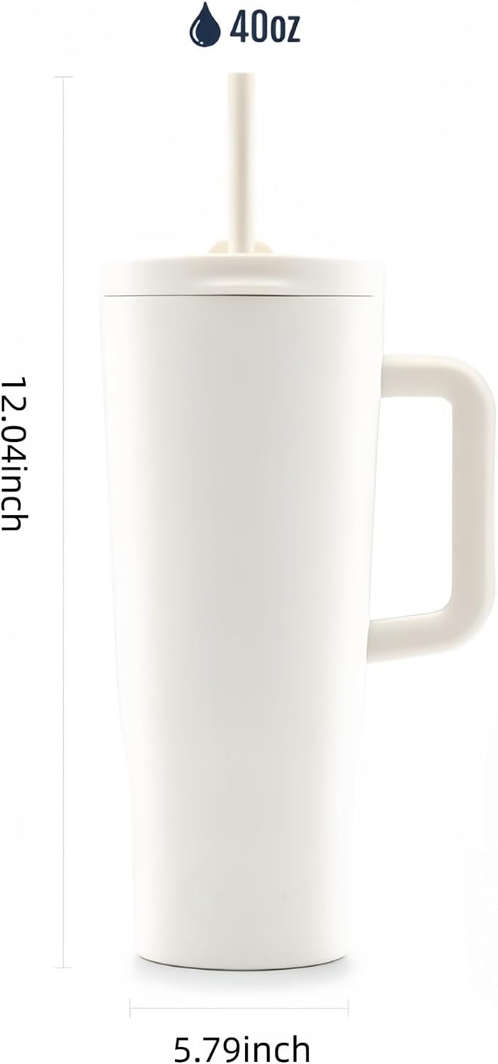 16oz Vacuum Insulated Tumbler, Leakproof Travel Mug for Hot & Cold Drinks | Double-wall insulation locks temp. Leakproof lid, slim cup holder. For coffee, tea, water.
