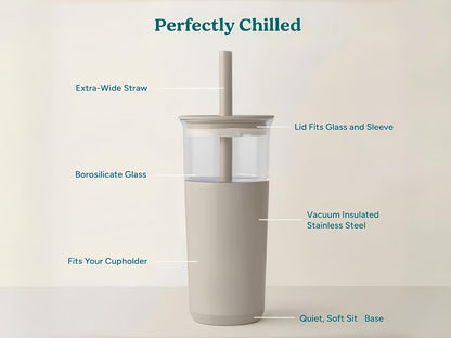 16oz Vacuum Insulated Tumbler, Leakproof Travel Mug for Hot & Cold Drinks | Double-wall insulation locks temp. Leakproof lid, slim cup holder. For coffee, tea, water.
