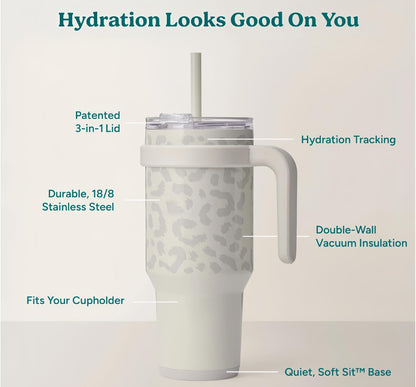 16oz Vacuum Insulated Tumbler, Leakproof Travel Mug for Hot & Cold Drinks | Double-wall insulation locks temp. Leakproof lid, slim cup holder. For coffee, tea, water.