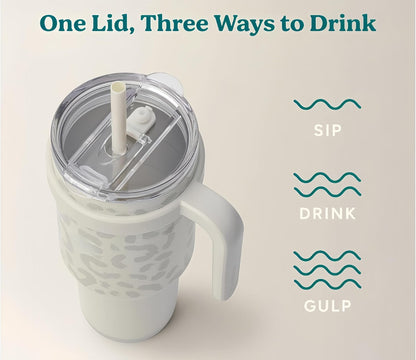 16oz Vacuum Insulated Tumbler, Leakproof Travel Mug for Hot & Cold Drinks | Double-wall insulation locks temp. Leakproof lid, slim cup holder. For coffee, tea, water.